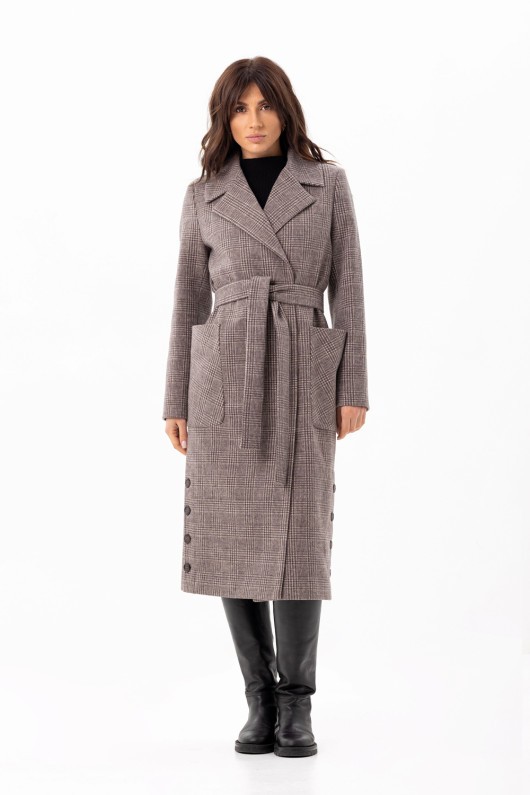 Пальто Асті коричневий утеплене