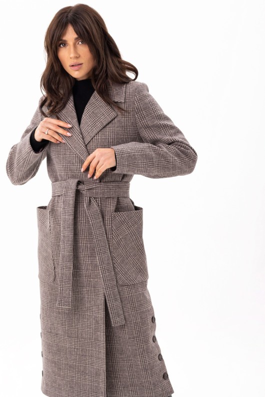 Пальто Асті коричневий утеплене