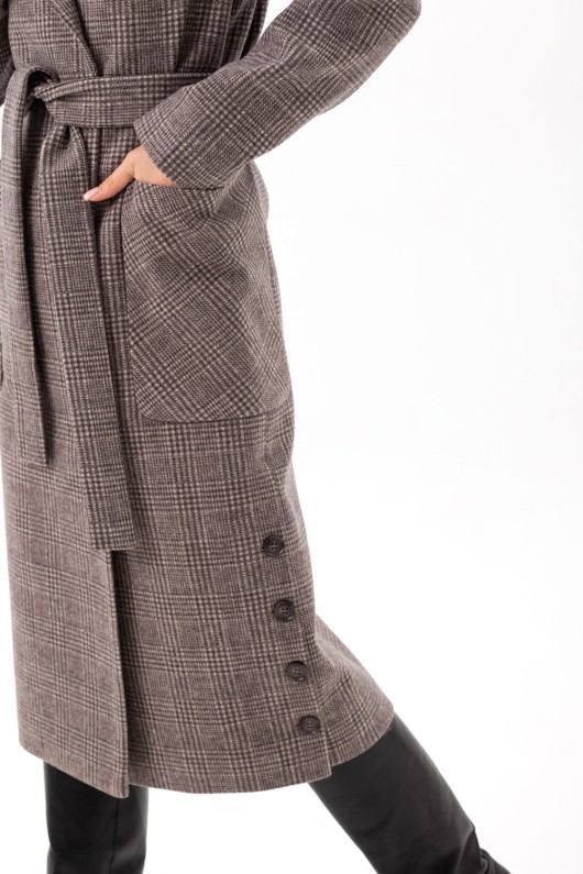 Пальто Асті коричневий утеплене