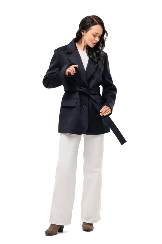 Ворсисте пальто-піджак «Лав» темно-синє