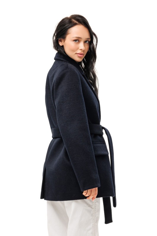 Ворсисте пальто-піджак «Лав» темно-синє