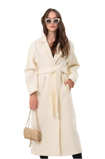 Оригінальне пальто-тюльпан «Корса» молочне