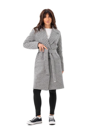 Пальто Келі лапка сірий н