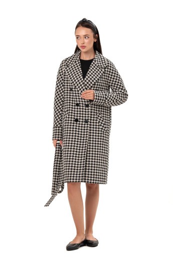 Пальто Келі лапка чорно-білий