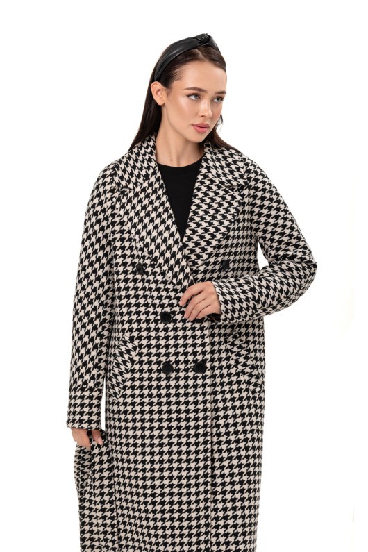 Пальто Келі лапка чорно-білий