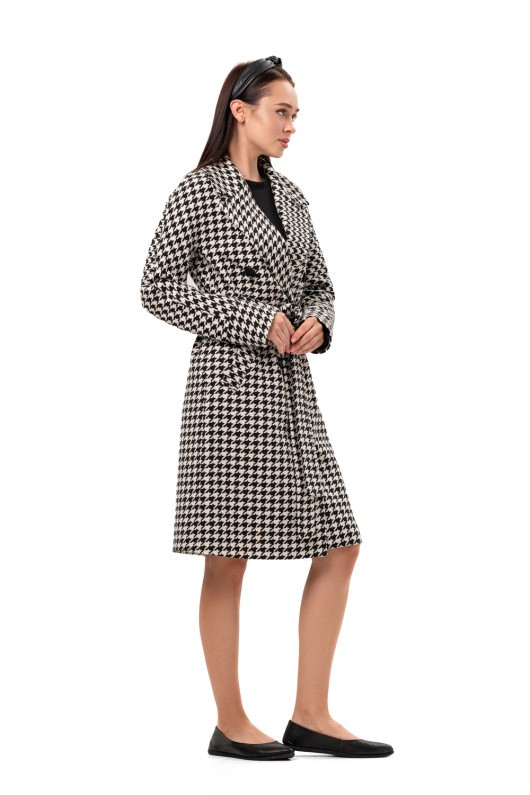 Пальто Келі лапка чорно-білий