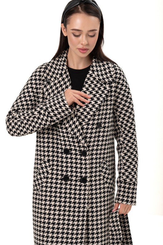 Пальто Келі лапка чорно-білий