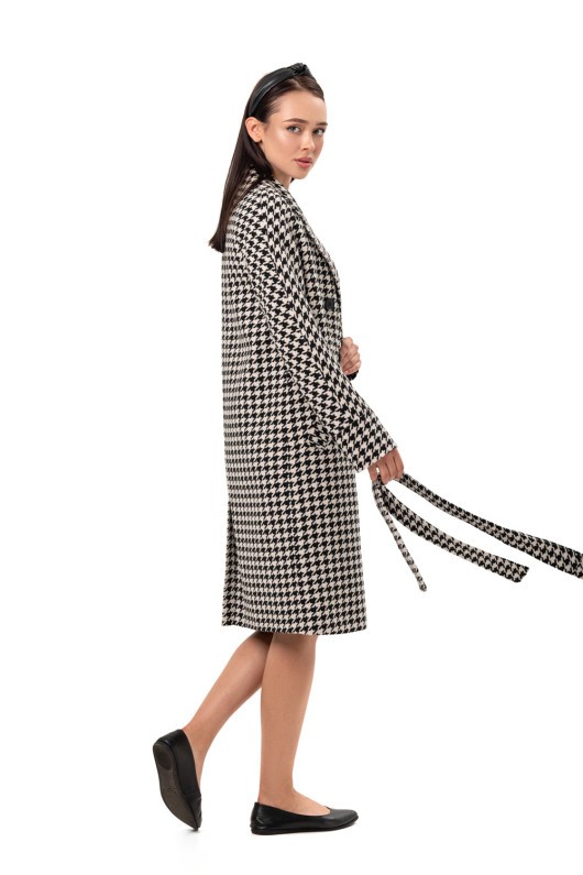 Пальто Келі лапка чорно-білий