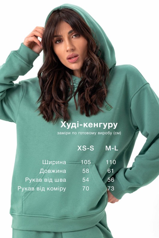 Худі кенгуру м'ята