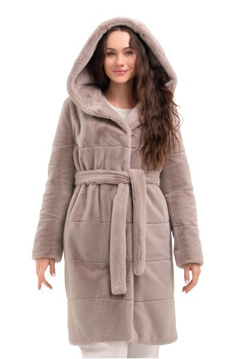 Шуба Опра бежевий утеплене