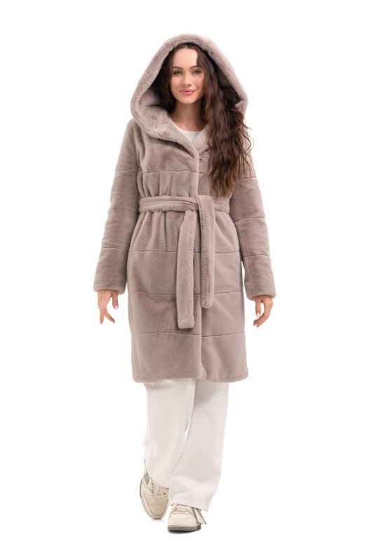 Шуба Опра бежевий утеплене