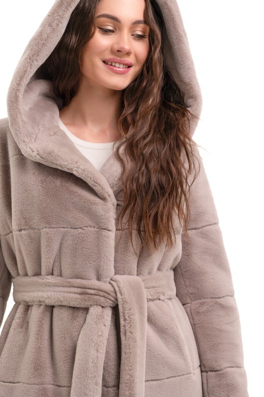 Шуба Опра бежевий утеплене