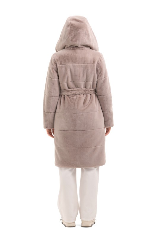 Шуба Опра бежевий утеплене