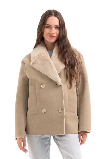 Дубленка Кортни бежевый-бежевий