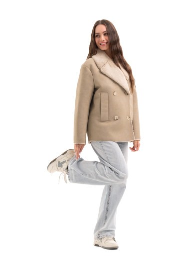 Дубленка Кортни бежевый-бежевий