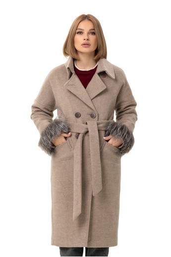 Пальто Уїтні капучино утеплене
