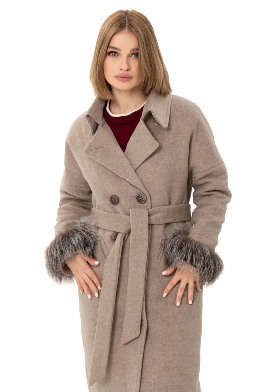 Пальто Уїтні капучино утеплене