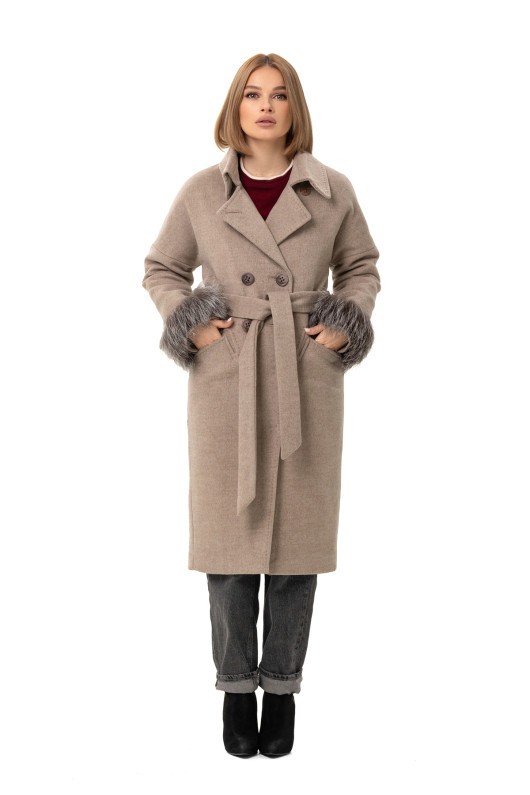 Пальто Уїтні капучино утеплене