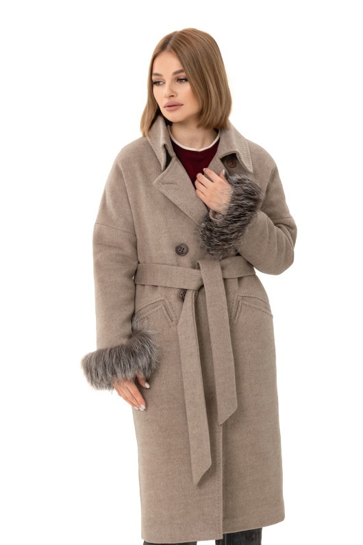 Пальто Уїтні капучино утеплене