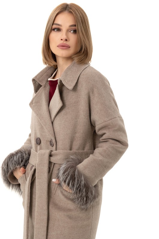 Пальто Уїтні капучино утеплене