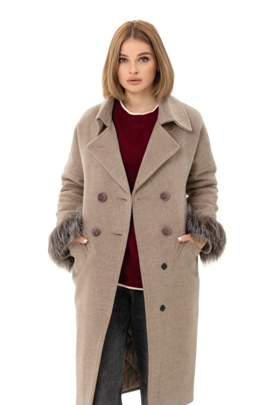 Пальто Уїтні капучино утеплене