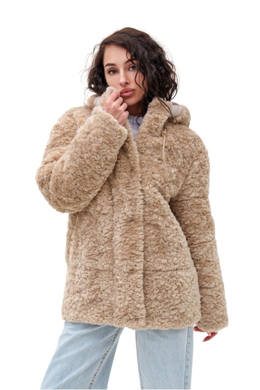 Подовжений пуховик «Скай» капучино утеплене