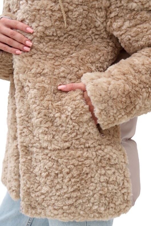 Подовжений пуховик «Скай» капучино утеплене