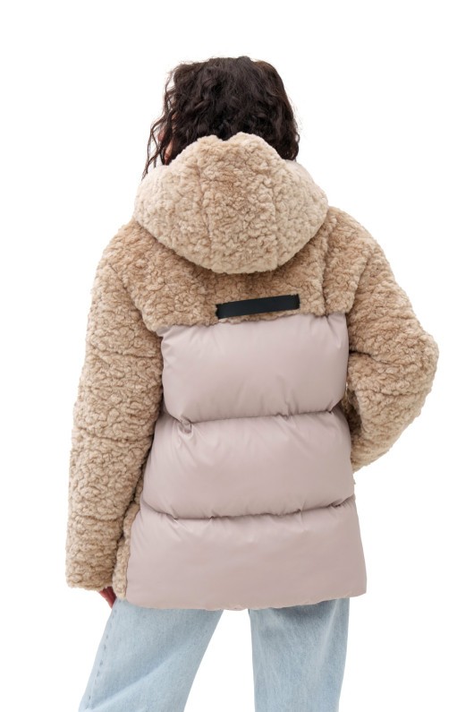 Подовжений пуховик «Скай» капучино утеплене