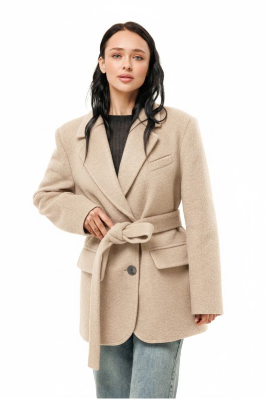 Ворсисте пальто-піджак «Лав» молоко