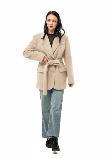 Ворсисте пальто-піджак «Лав» молоко