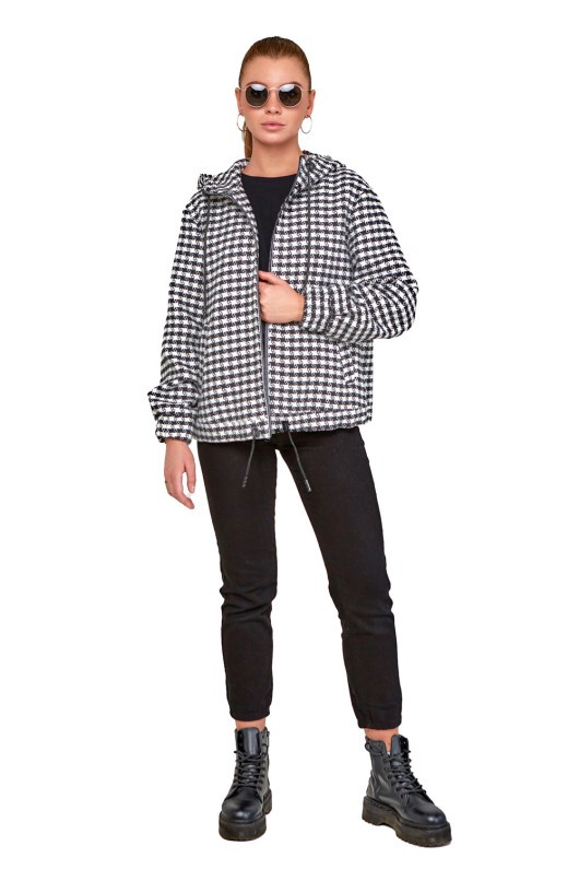 Бомбер Алія чорно-білий