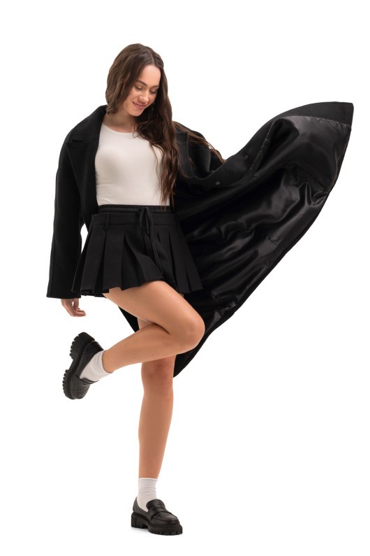 Утеплене оверсайз пальто «Олівер» чорний утеплене