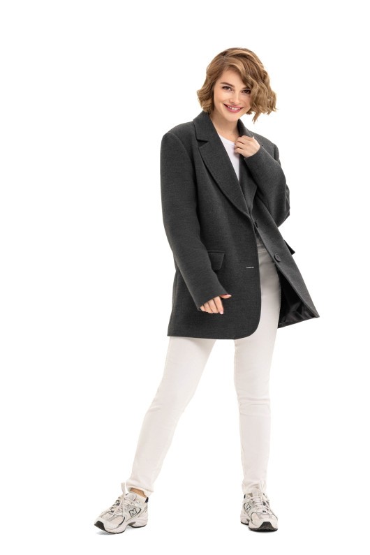 Пальто-піджак із кашеміру «Лав» графіт