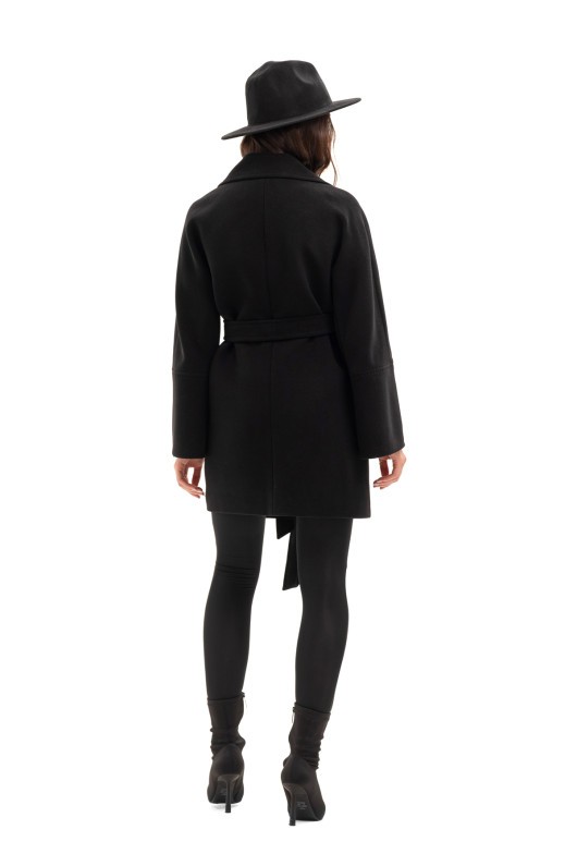 Коротке пальто на запах «Ема» чорний