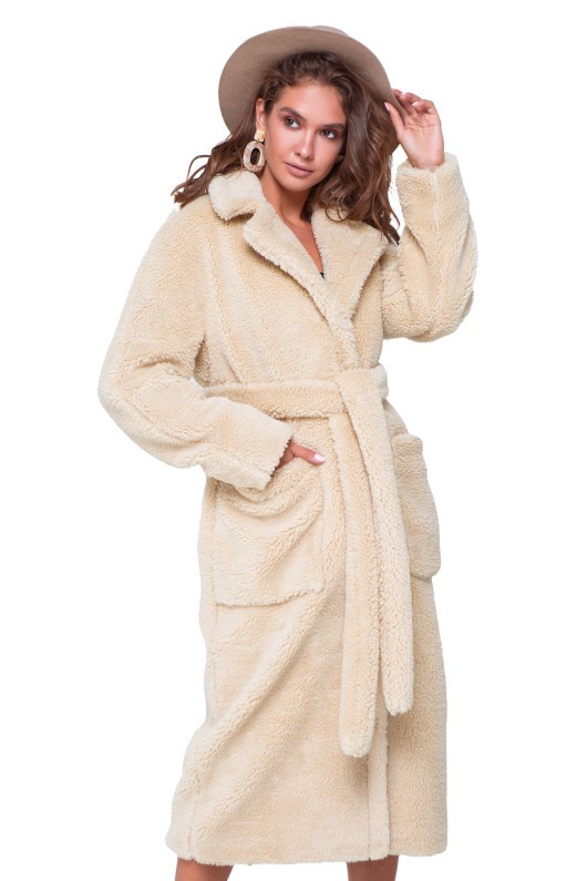 Шуба Леона бежевий утеплене