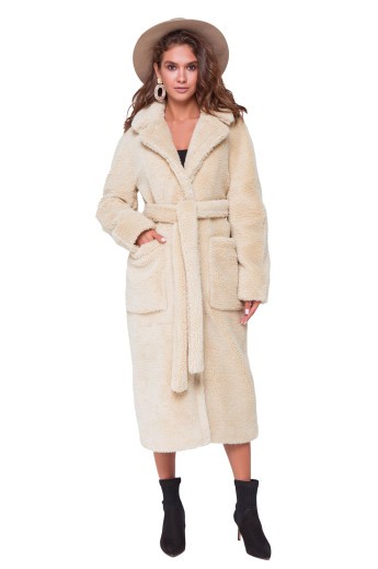 Шуба Леона бежевий утеплене
