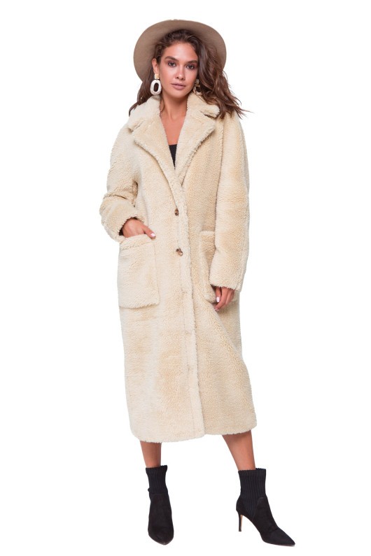 Шуба Леона бежевий утеплене