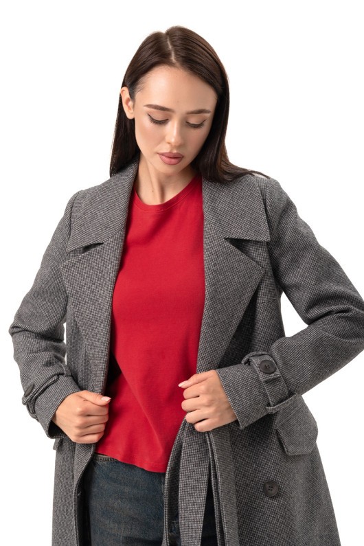 Пальто Бруна чорно-білий