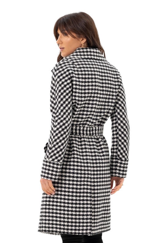 Пальто Келі чорно-білі зірки