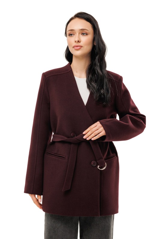 Пальто Стейсі бургунді