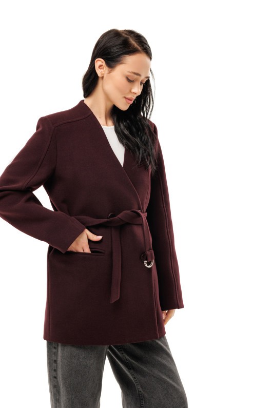 Пальто Стейсі бургунді