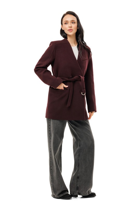 Пальто Стейсі бургунді