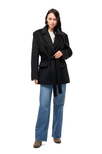 Ворсисте пальто-піджак «Лав» чорне