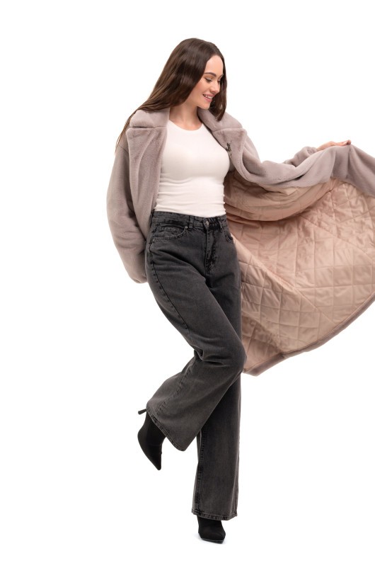 Шуба Емілія бежевий утеплене